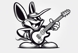 Domino's mascot the noid with a guitar tattoo idea