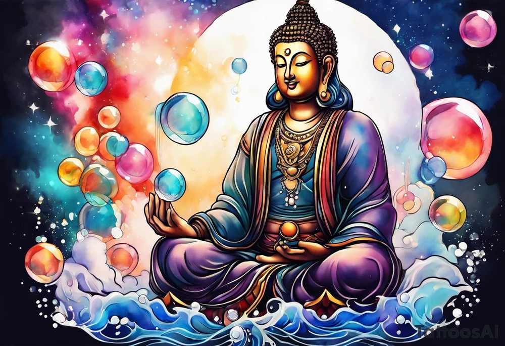 Meditation and bubbles tattoo idea