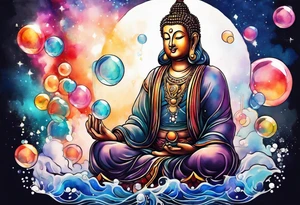 Meditation and bubbles tattoo idea