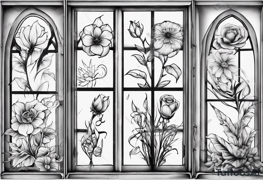 flower in a window tattoo idea