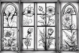 flower in a window tattoo idea