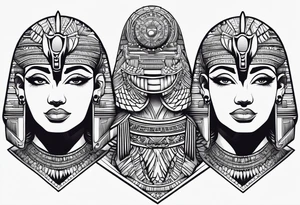 egyptian ba bird, human head tattoo idea