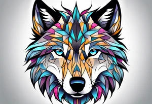 strong wolf gentle eyes tattoo idea