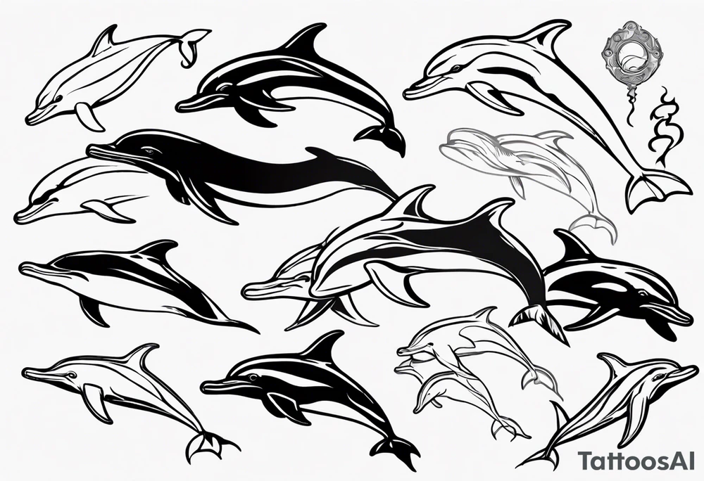 outline of a dolphin tattoo idea