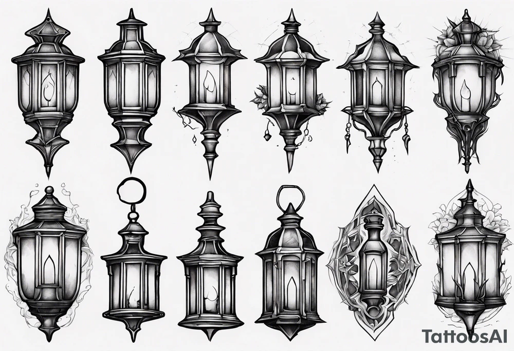 Gothic lantern tattoo idea