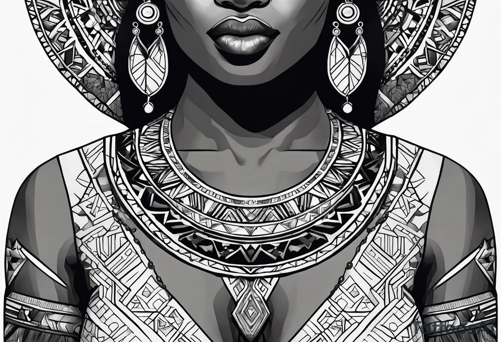 african, cultural, chest tattoo tattoo idea