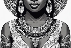 african, cultural, chest tattoo tattoo idea