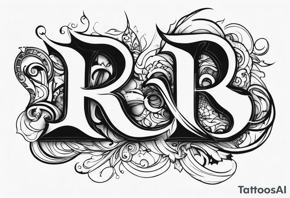 A capital graffiti R and S and T tattoo idea