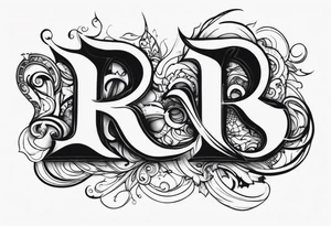 A capital graffiti R and S and T tattoo idea