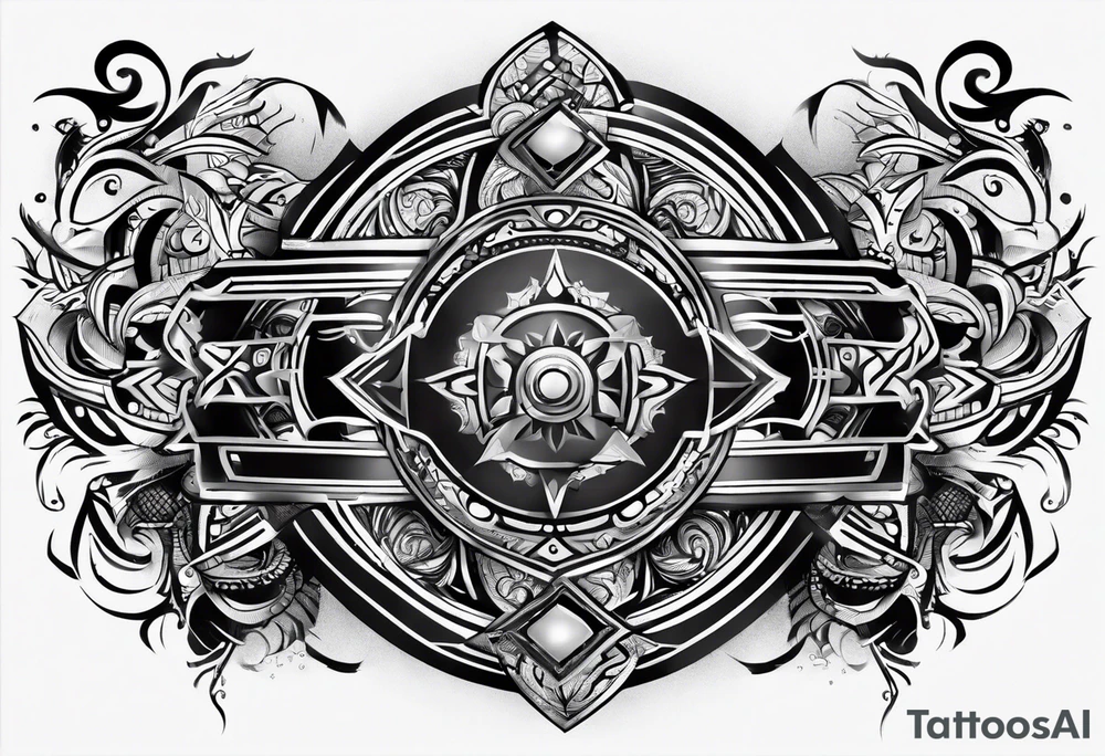 cyber sigilism forearm sleeve tattoo idea