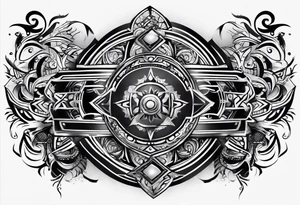 cyber sigilism forearm sleeve tattoo idea