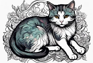 Cat playing with a mouse tattoo idea