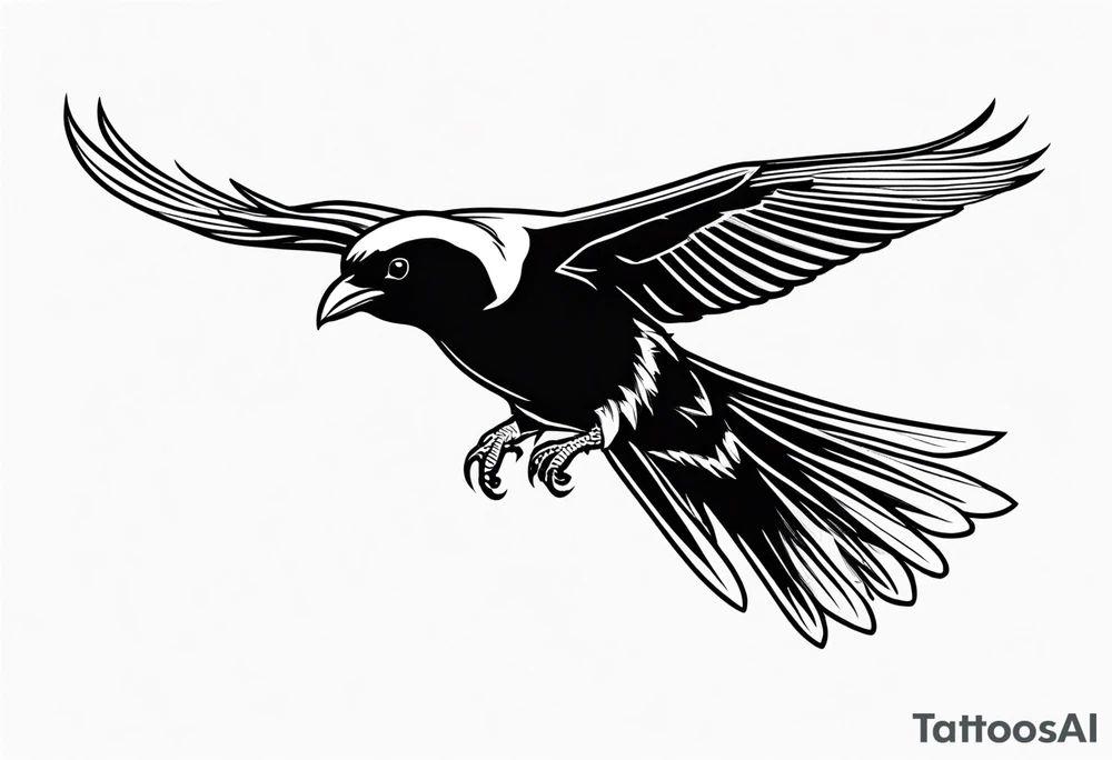 alpine chough in flight tattoo idea