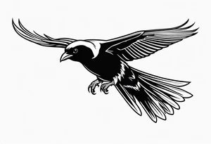 alpine chough in flight tattoo idea