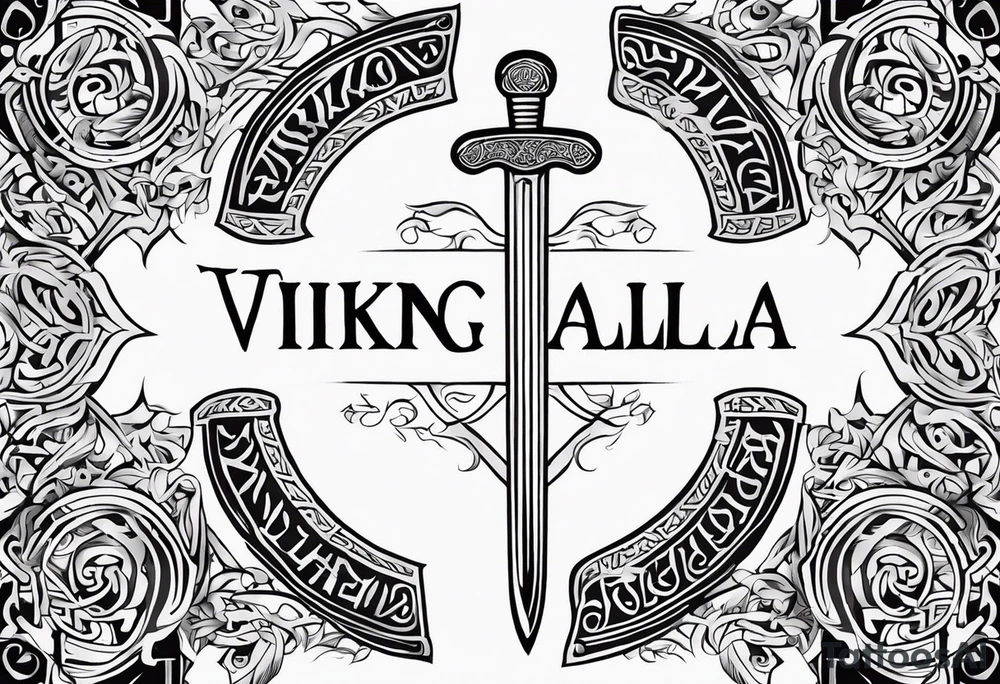 Viking sword Valhalla sheild tattoo idea