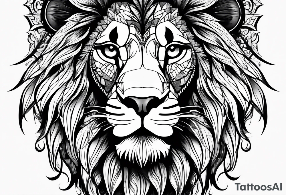 lion face tattoo idea
