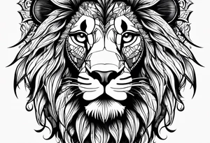 lion face tattoo idea