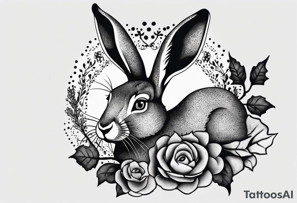 hare, ivy
Show as a band for around an arm tattoo idea