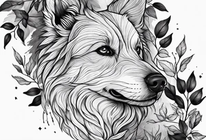 bark with foliage tattoo idea