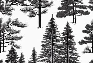 Pine trees tattoo idea