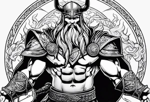 god of thunder with lightningbolts tattoo idea