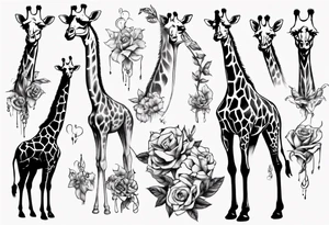 A sophisticated giraffe tattoo idea