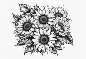 Cancer symbol with sunflowers behind it tattoo idea