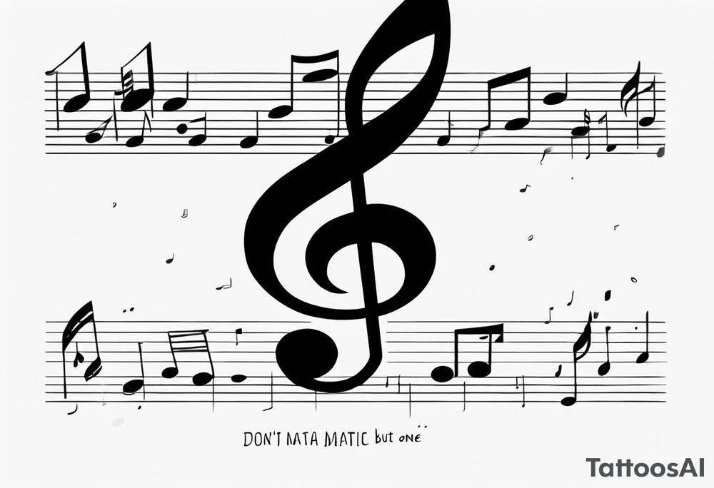 Only one music note with date 18.12.18 and a quote “Don’t wanna cry, but I break that way” tattoo idea