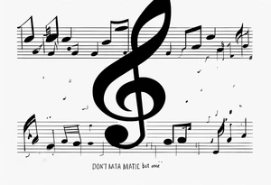 Only one music note with date 18.12.18 and a quote “Don’t wanna cry, but I break that way” tattoo idea