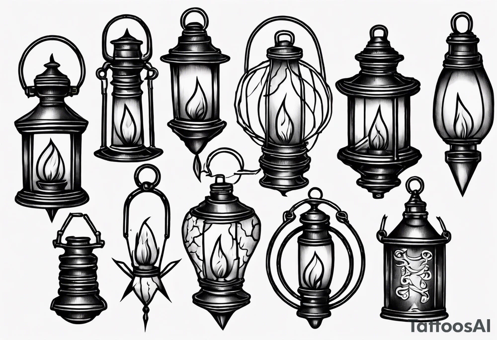 Old school lantern tattoo idea