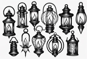 Old school lantern tattoo idea