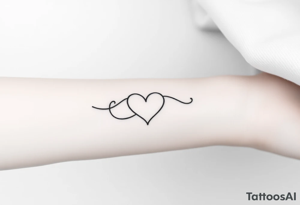 An infinity symbol seamlessly forming a heart in the middle, designed with elegant, flowing script and soft shading tattoo idea