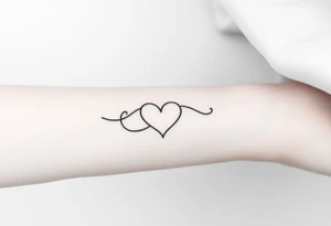 An infinity symbol seamlessly forming a heart in the middle, designed with elegant, flowing script and soft shading tattoo idea