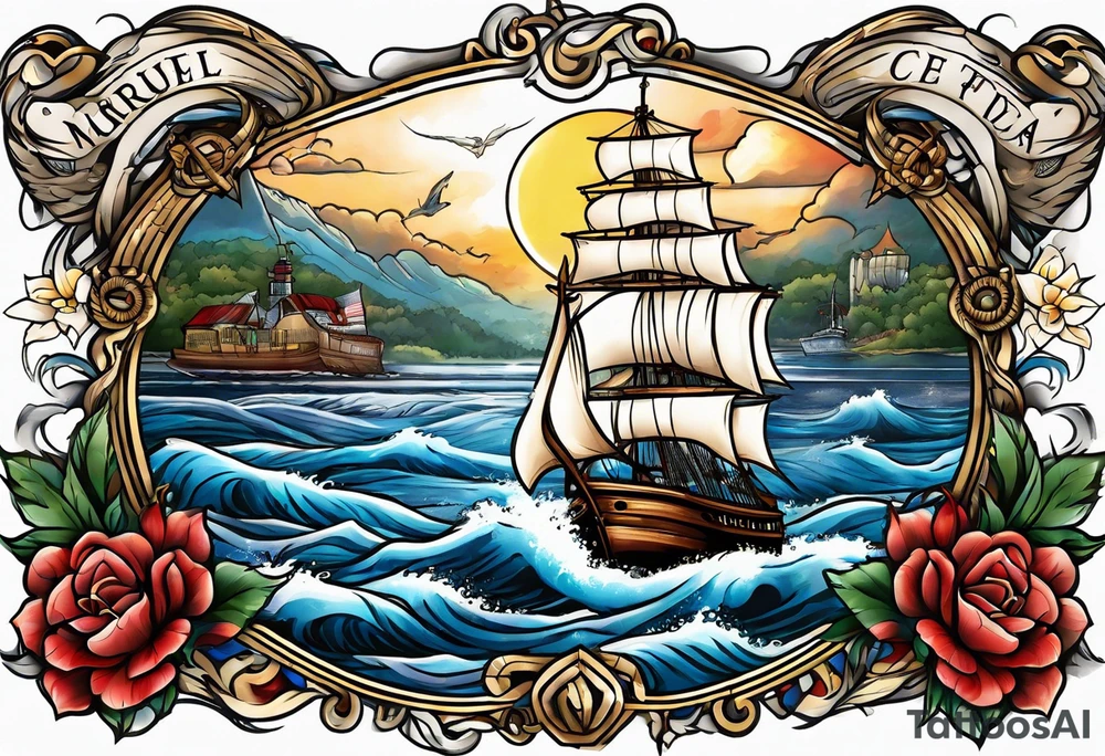 Nautical, faith, patriotic tattoo idea