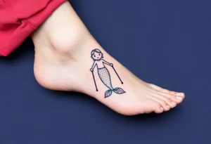 Mermaid with crutches tattoo idea