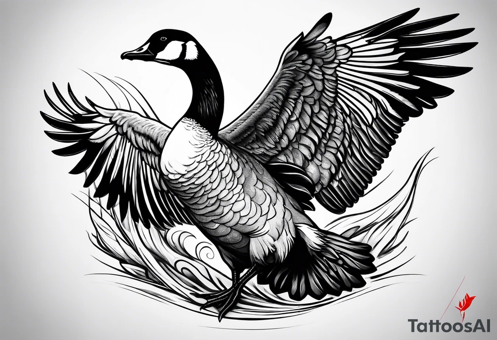 angry canadian goose tattoo idea