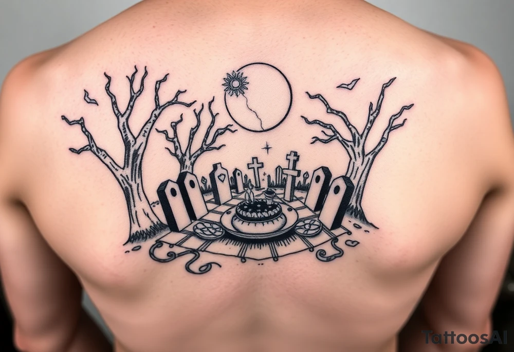 picnic at a graveyard tattoo idea