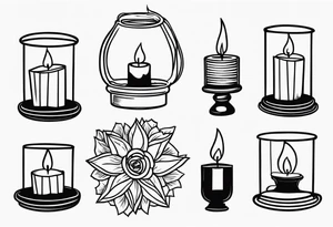 Bougie parchemins  phrase where candlelights flickers though the air is deathly still tattoo idea