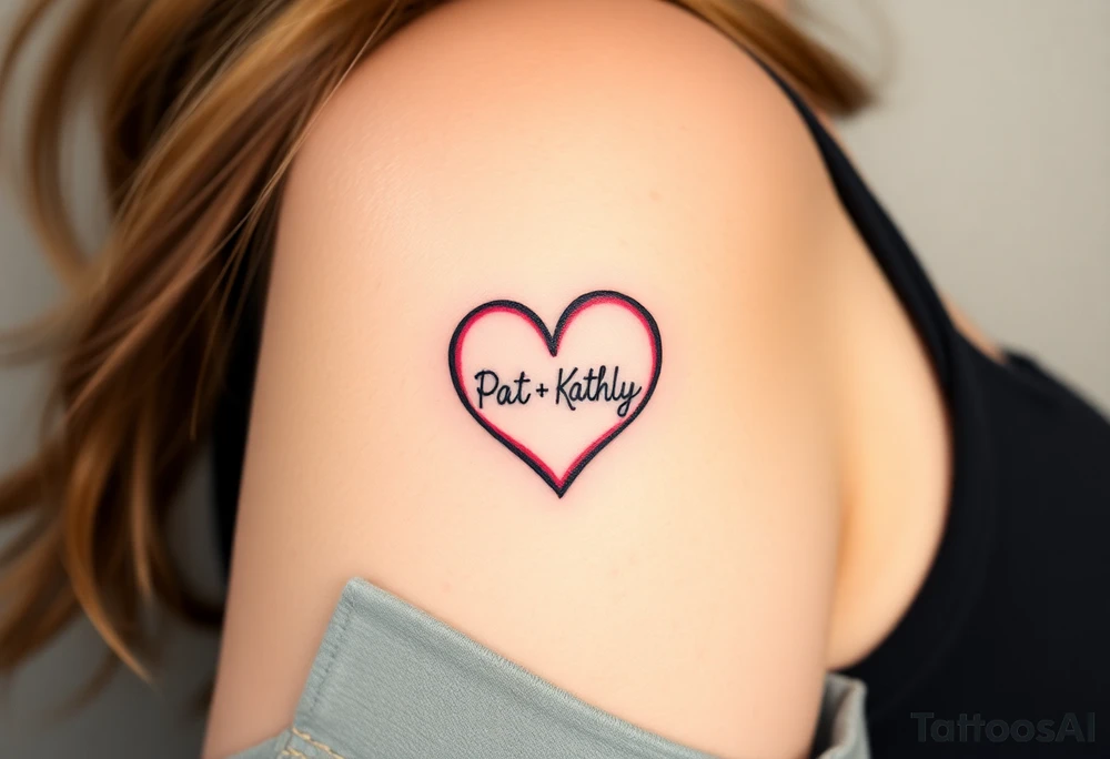 heart.  Somewhere has names pat and kathy tattoo idea