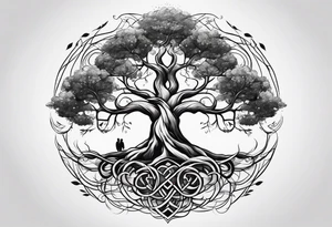 Family tree with roots tattoo idea