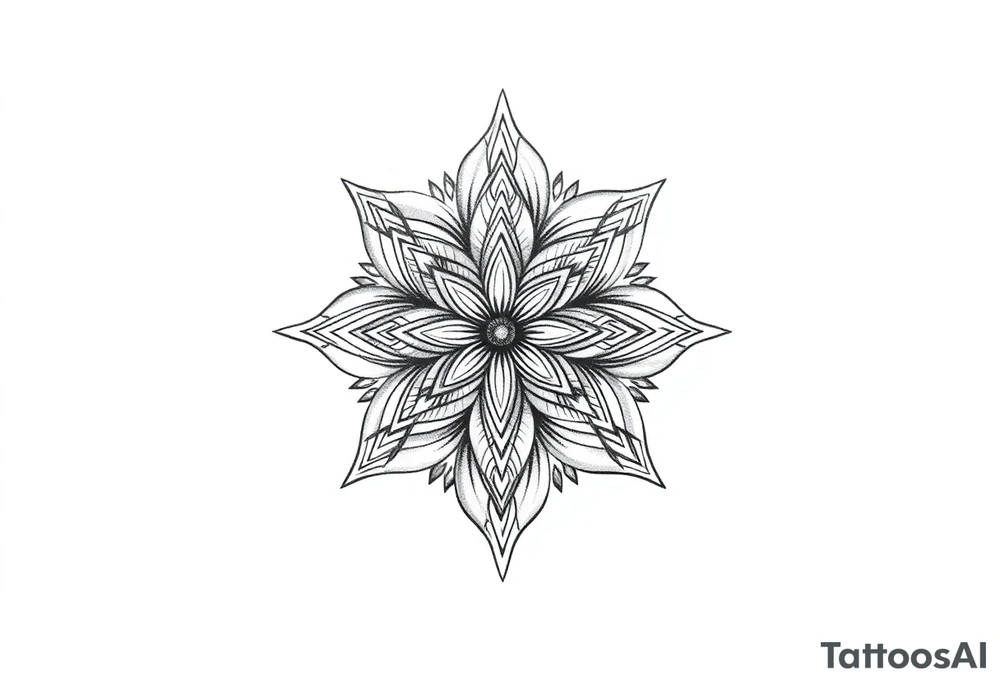Tatuagem mandala com arranjo de flor tattoo idea