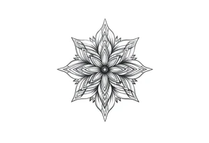 Tatuagem mandala com arranjo de flor tattoo idea