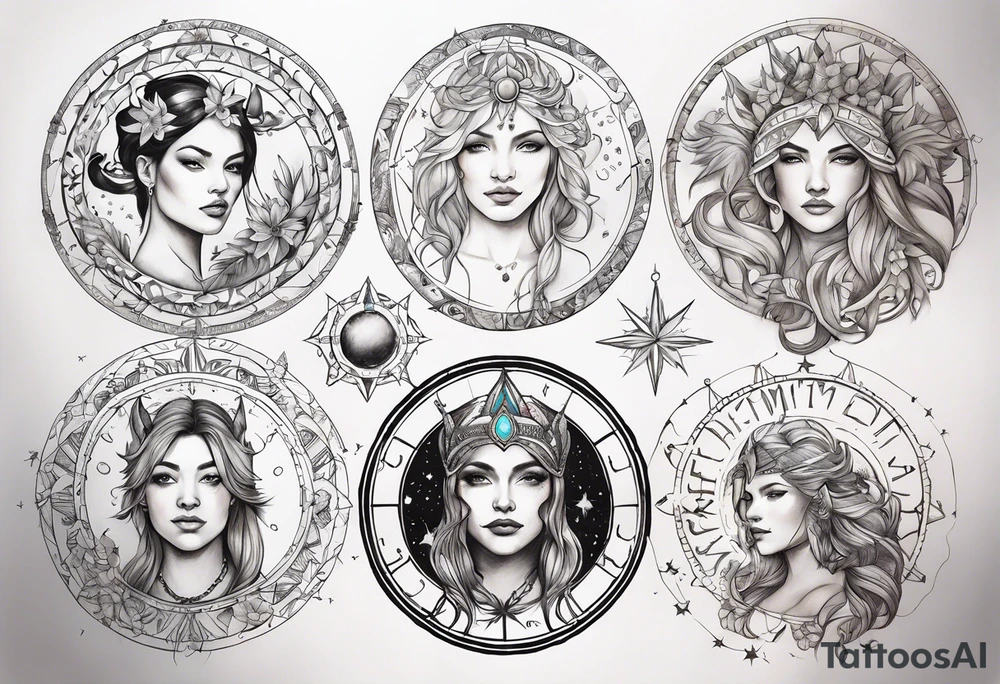 May, July, December zodiac tattoo idea