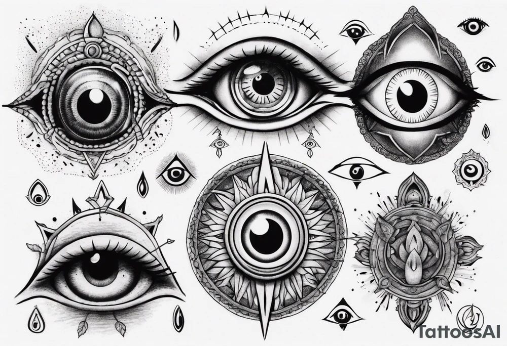 Third eye appearing inside eye tattoo idea