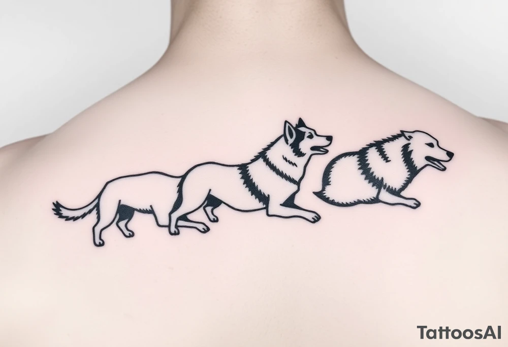 Sled dogs tattoo idea