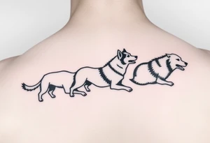 Sled dogs tattoo idea