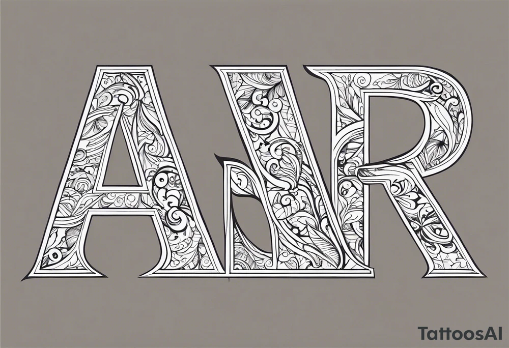 the letters A and R together tattoo idea