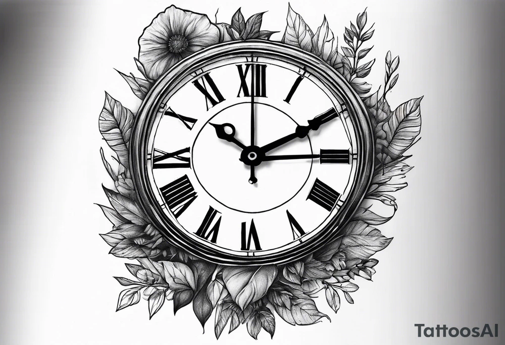 nature element clock memorial tattoo simple design tattoo idea nature element clock memorial tattoo simple design tattoo idea