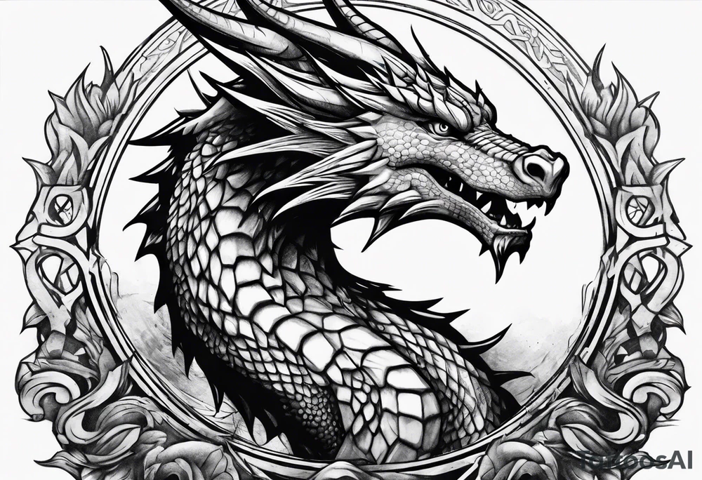 Gym dragon logo tattoo idea