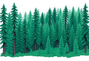 green forest background tattoo idea